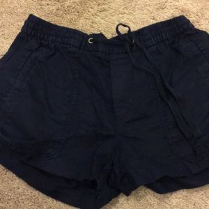 Navy linen shorts